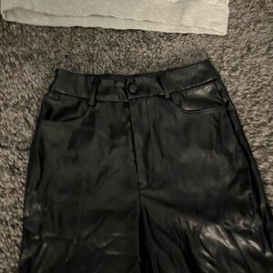 Chic Black Faux Leather Pants